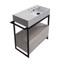 Modern  Console Vanity with Grey Oak Cabinet, 35
